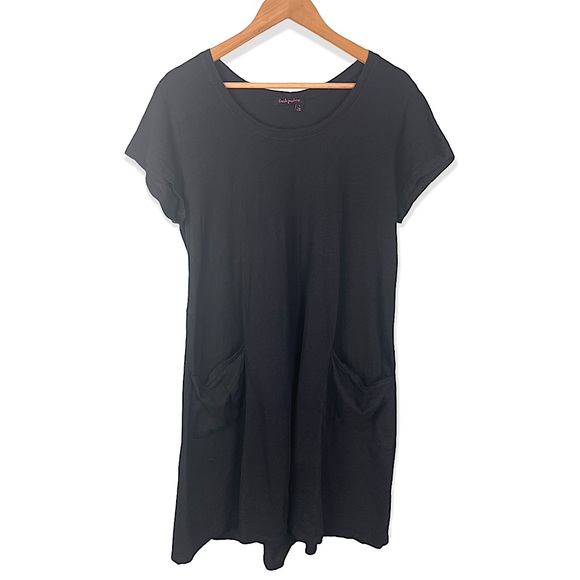 fresh produce Dresses & Skirts - Fresh Produce Womens Black Cotton Popover Dress Open Shoulder Size Large Casual